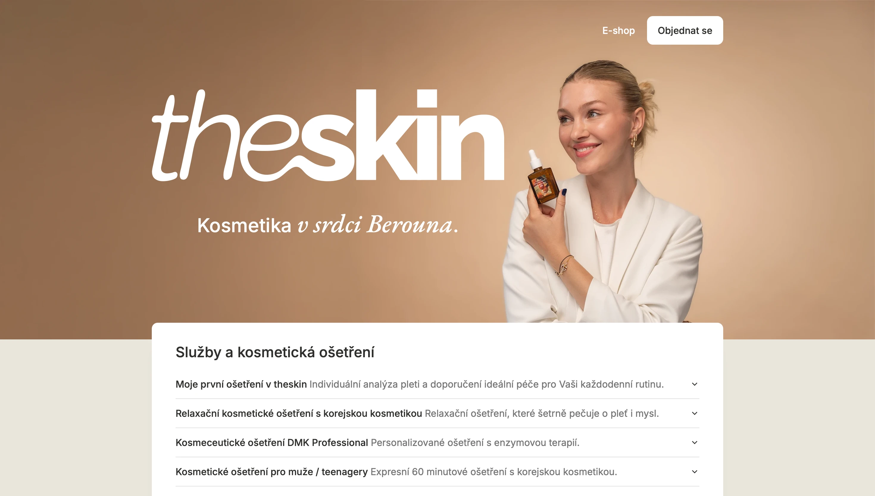 Web theskin – desktopový náhled
